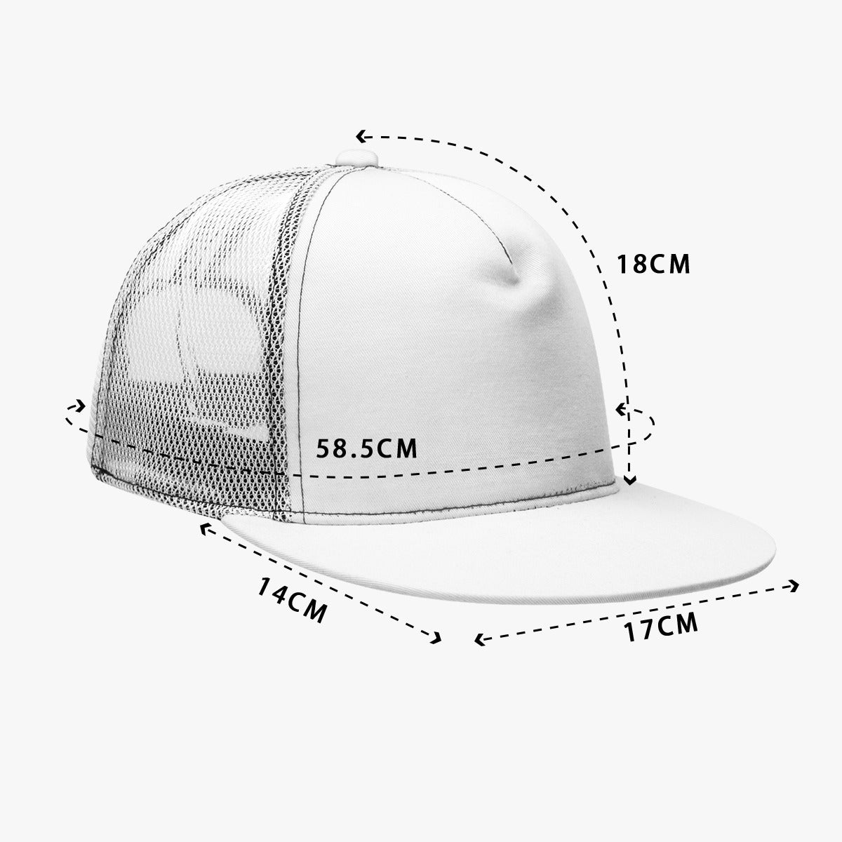All-Over Print Black Buckle Flat-brimmed Mesh Cap With Box