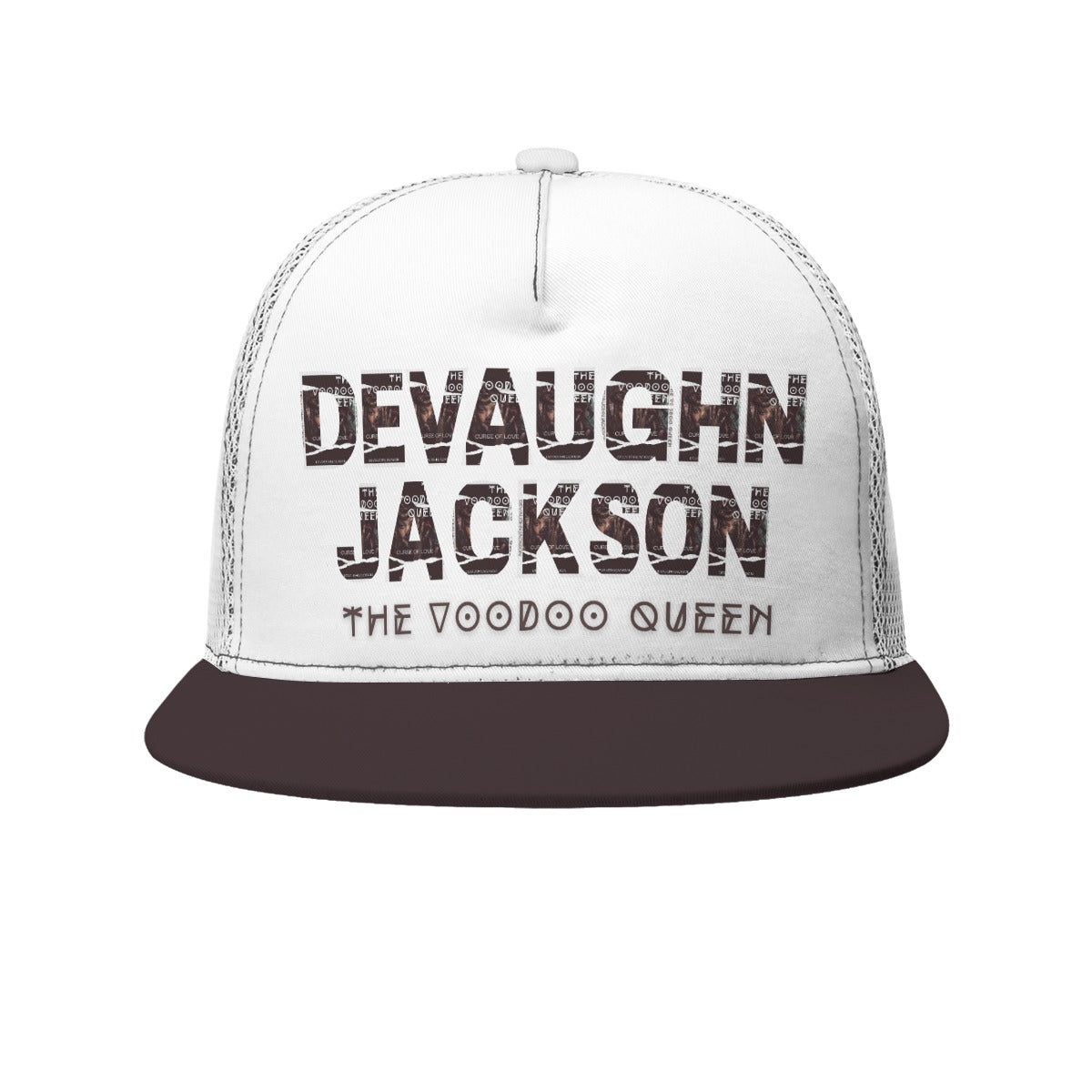 Black Buckle Flat-brimmed Mesh Cap With Box