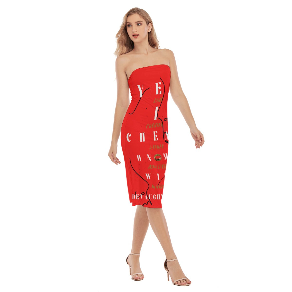 Women's Side Split Tube Top Dress