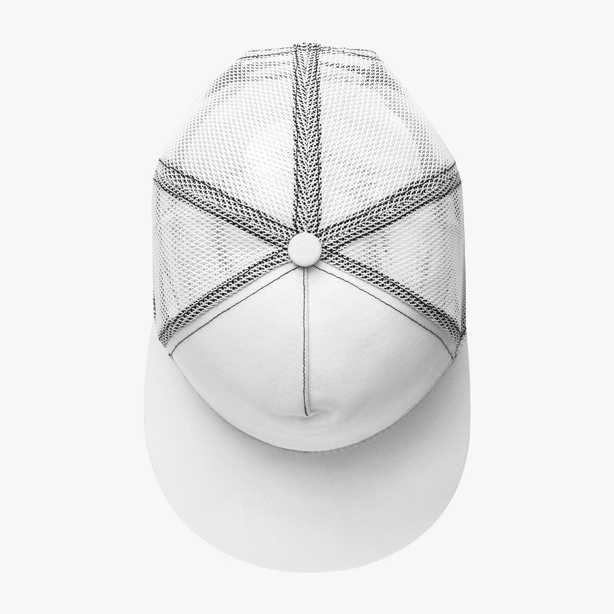 All-Over Print Black Buckle Flat-brimmed Mesh Cap With Box