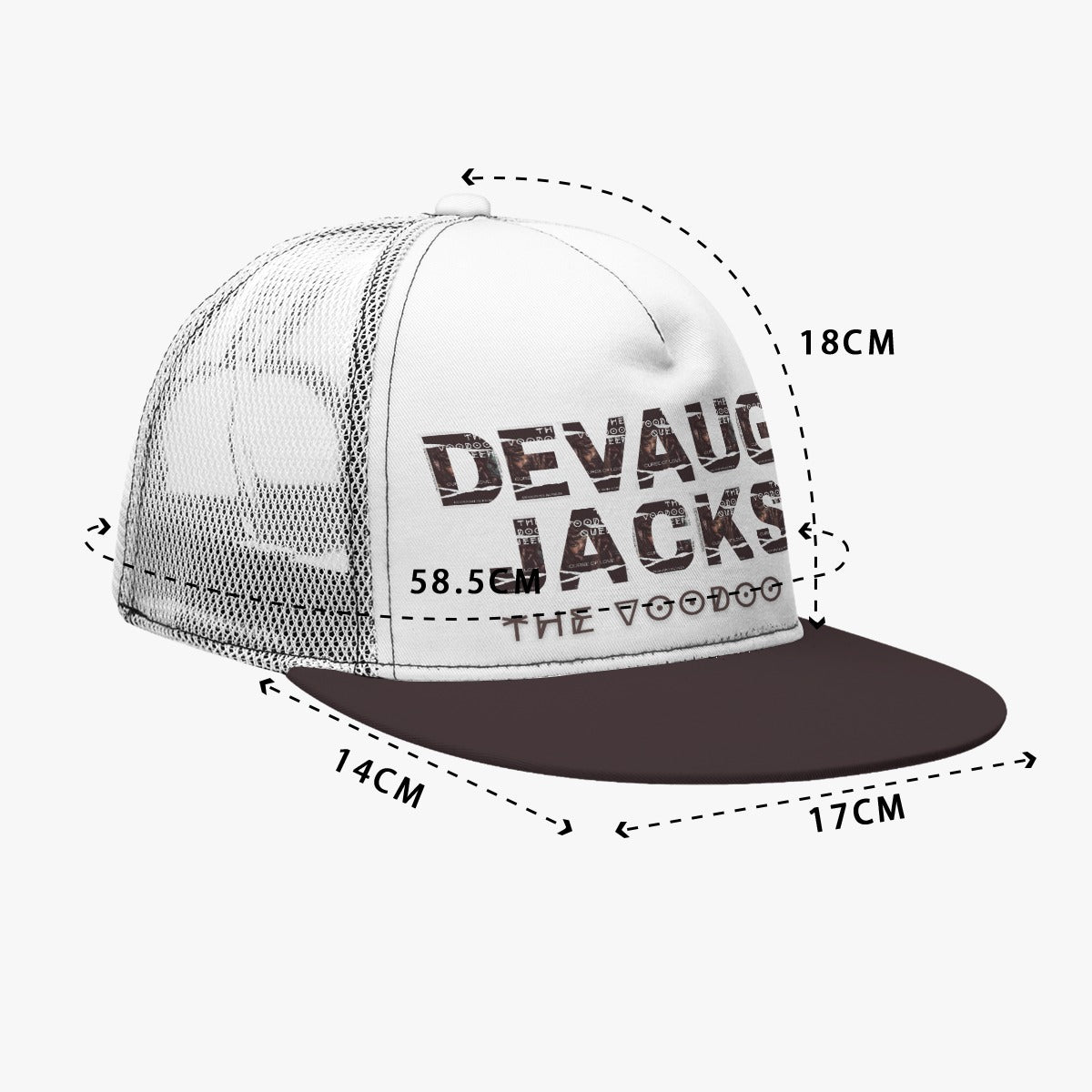 Black Buckle Flat-brimmed Mesh Cap With Box