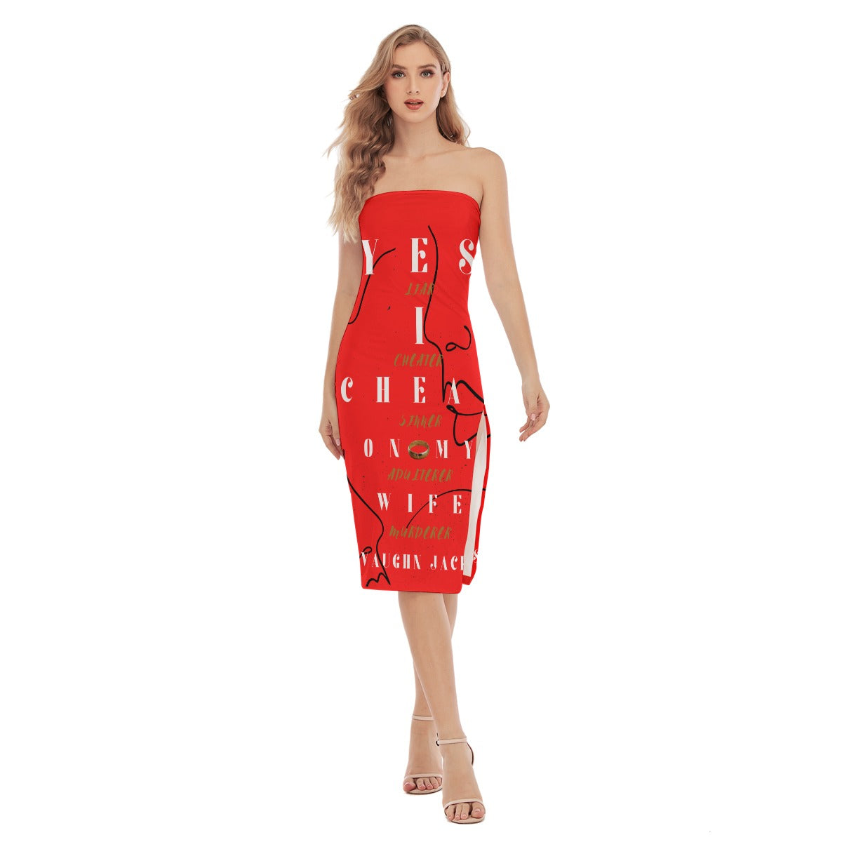 Women's Side Split Tube Top Dress