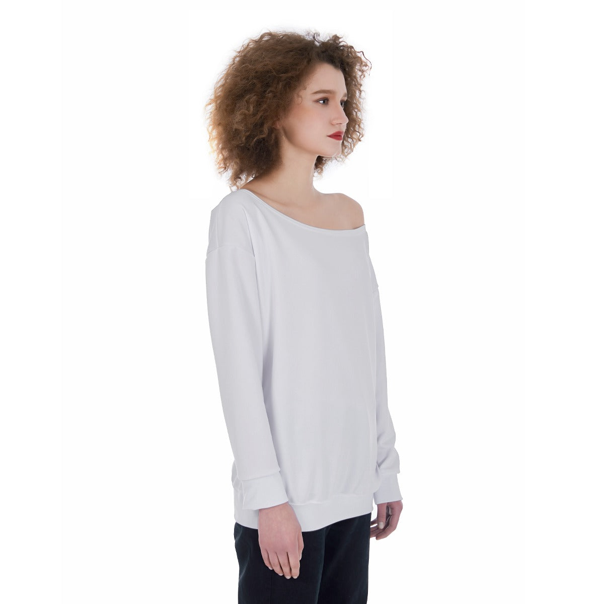 All-Over Print Oversized Women's Off-Shoulder Sweatshirt