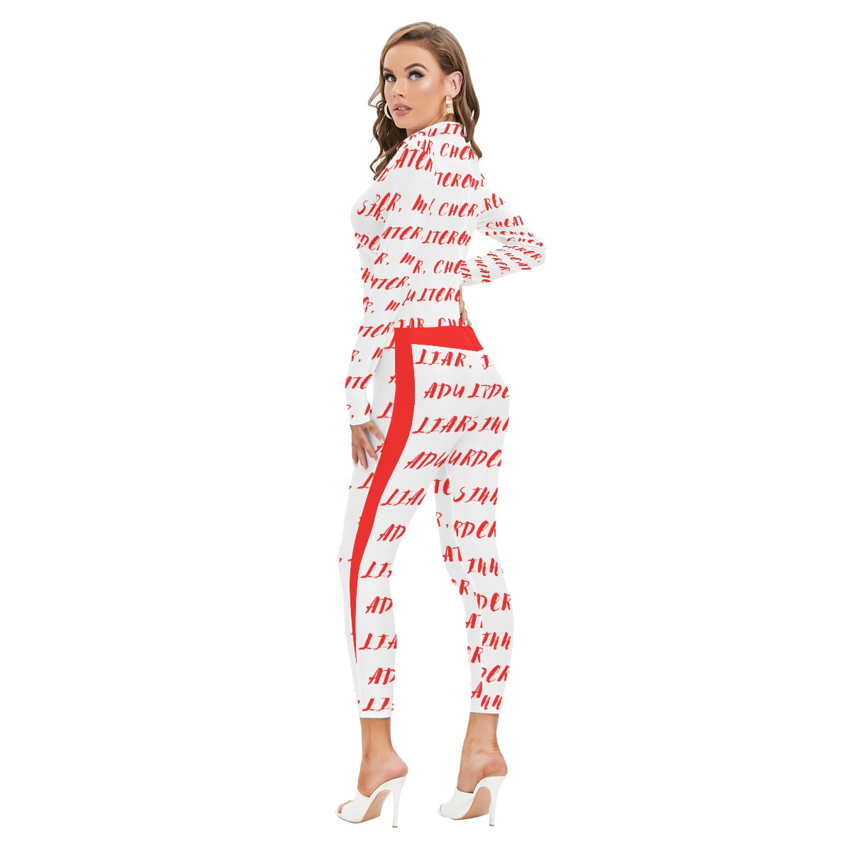 Women's Long-sleeved High-neck Jumpsuit With Zipper