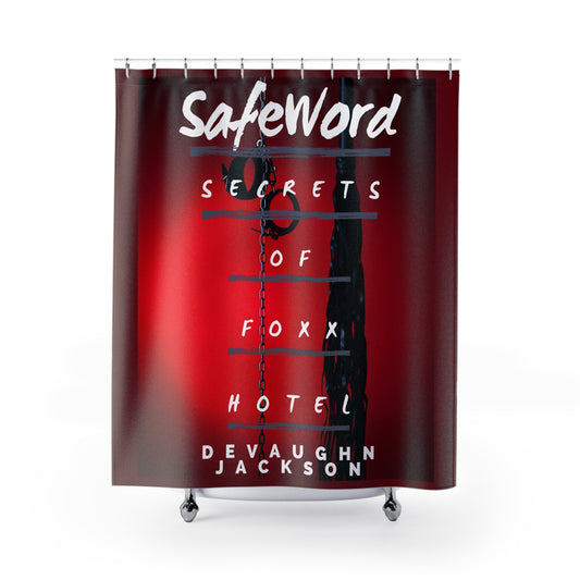 Bold Shower Curtain with 'SafeWord' Design - Unique Home Decor, Bathroom Accessories, Gift for Readers, Unique Shower Curtain