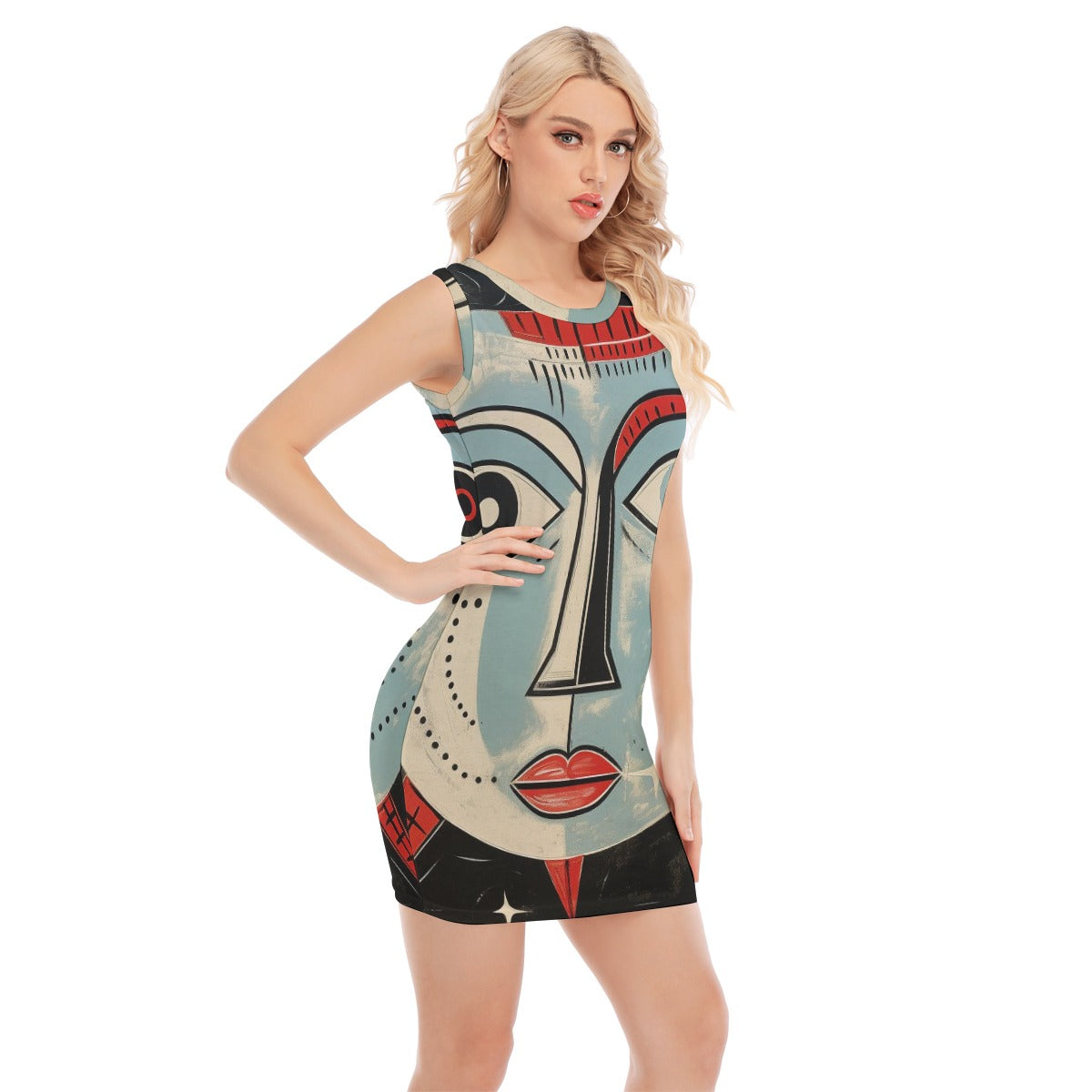 Women's O-neck Sleeveless Hip Skirt