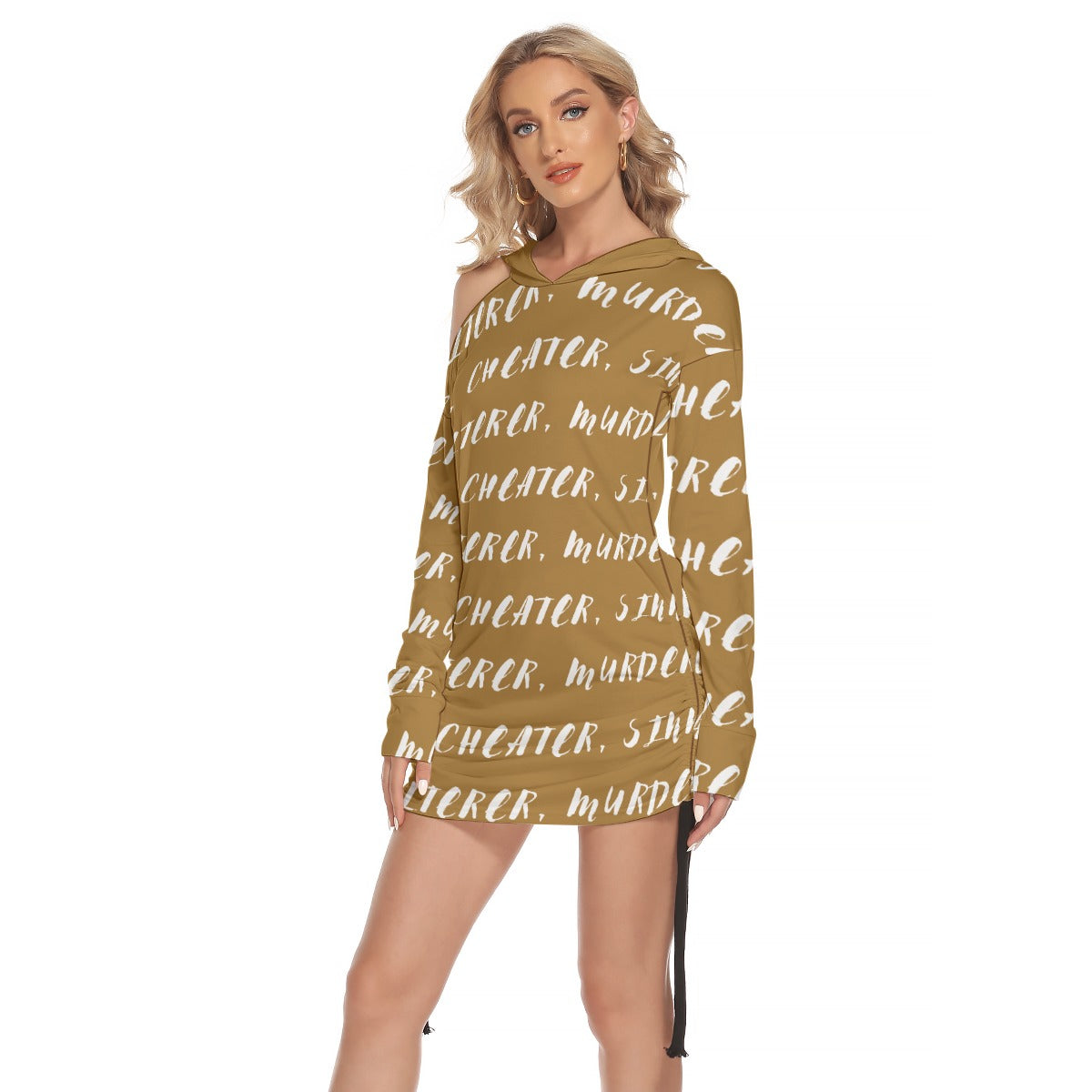 Women's One-shoulder Dress With Waist Shirring