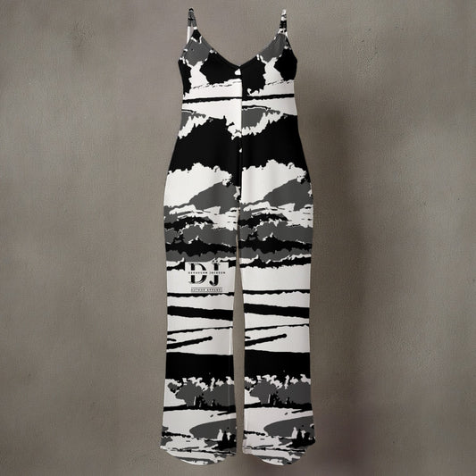 Women’s Floral Spaghetti Strap Wide-Leg Jumpsuit