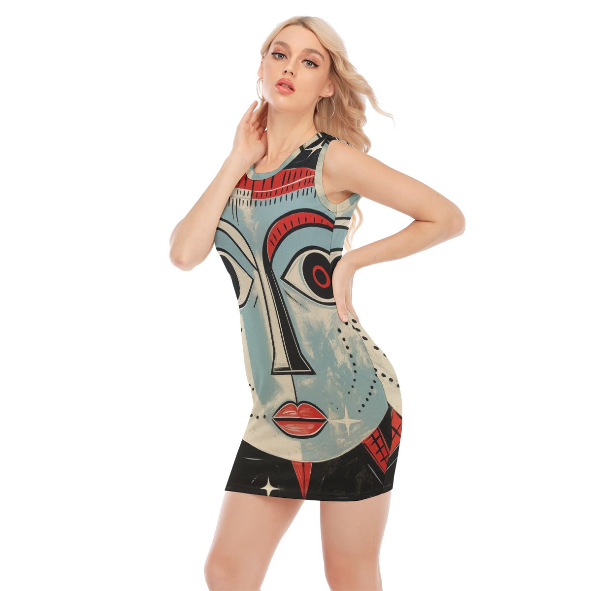 Women's O-neck Sleeveless Hip Skirt