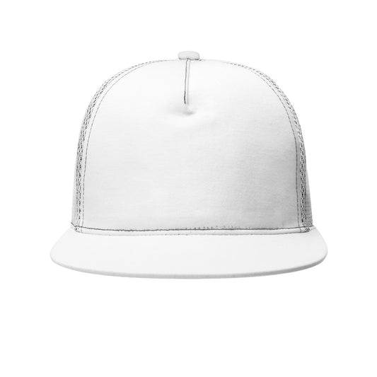 All-Over Print Black Buckle Flat-brimmed Mesh Cap With Box