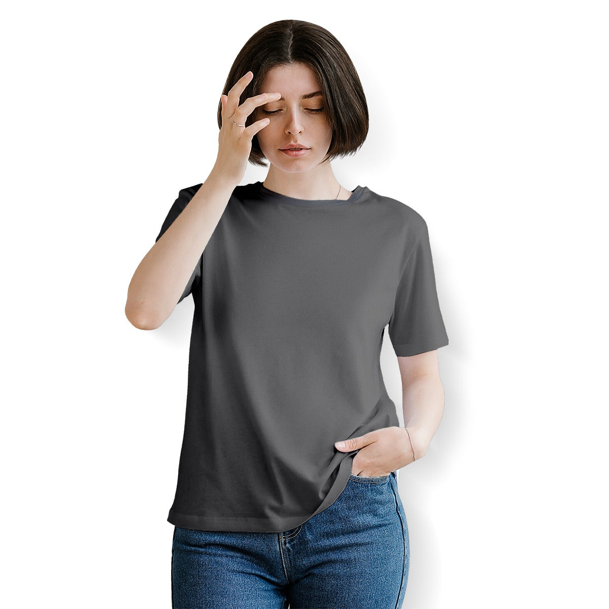 Women's Essential Crew Neck T-Shirt For The USA|180GSM Front & Back DTF