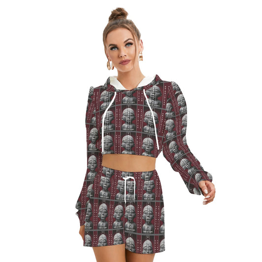 Women's Mirco Fleece Hoodie And Shorts Set
