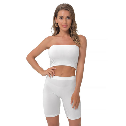 All-Over Print Women's Breast Wrap Shorts Suit