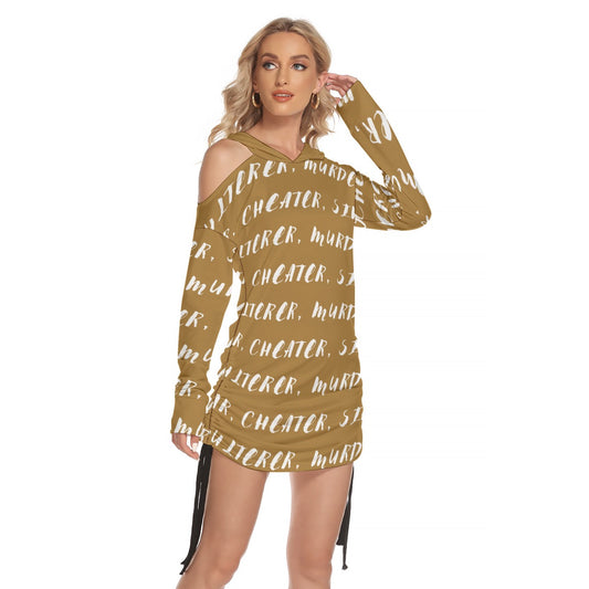 Women's One-shoulder Dress With Waist Shirring