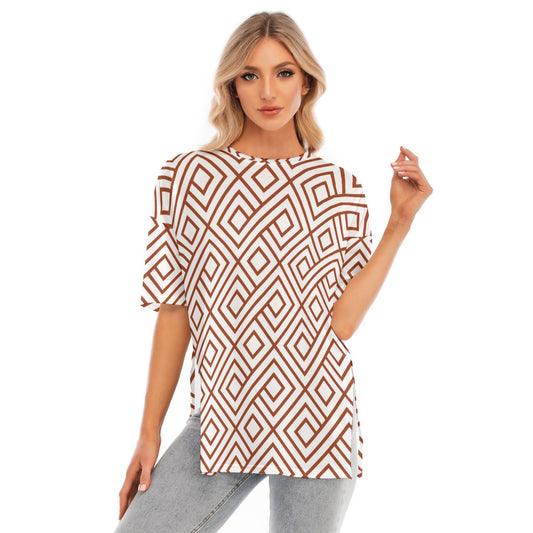 Women's Short Sleeves T-shirt With Hem Split