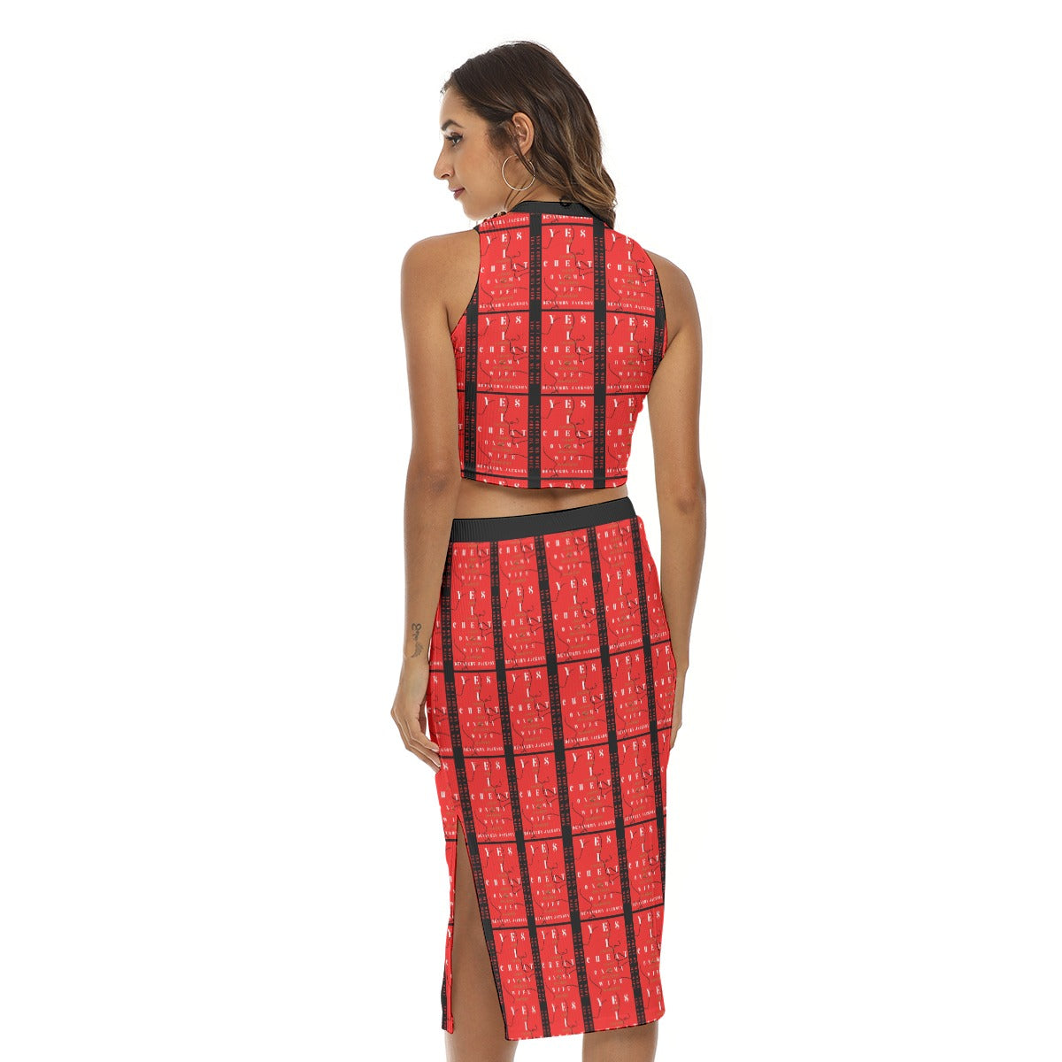 Women's Tank Top & Split High Skirt Set